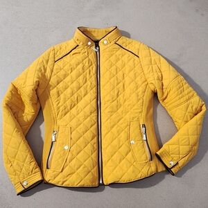 Active USA Mustard Quilted Bomber Jacket